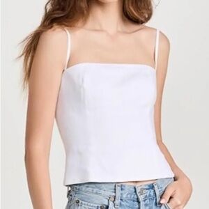 Reformation Overland Linen Top (white, small)